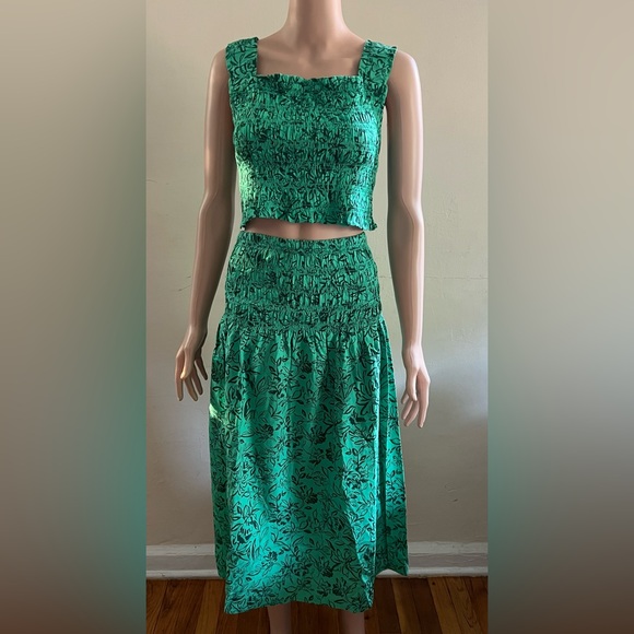 Ingrid & Isabel Teal Floral A-Line Skirt Set - Picture 3 of 7